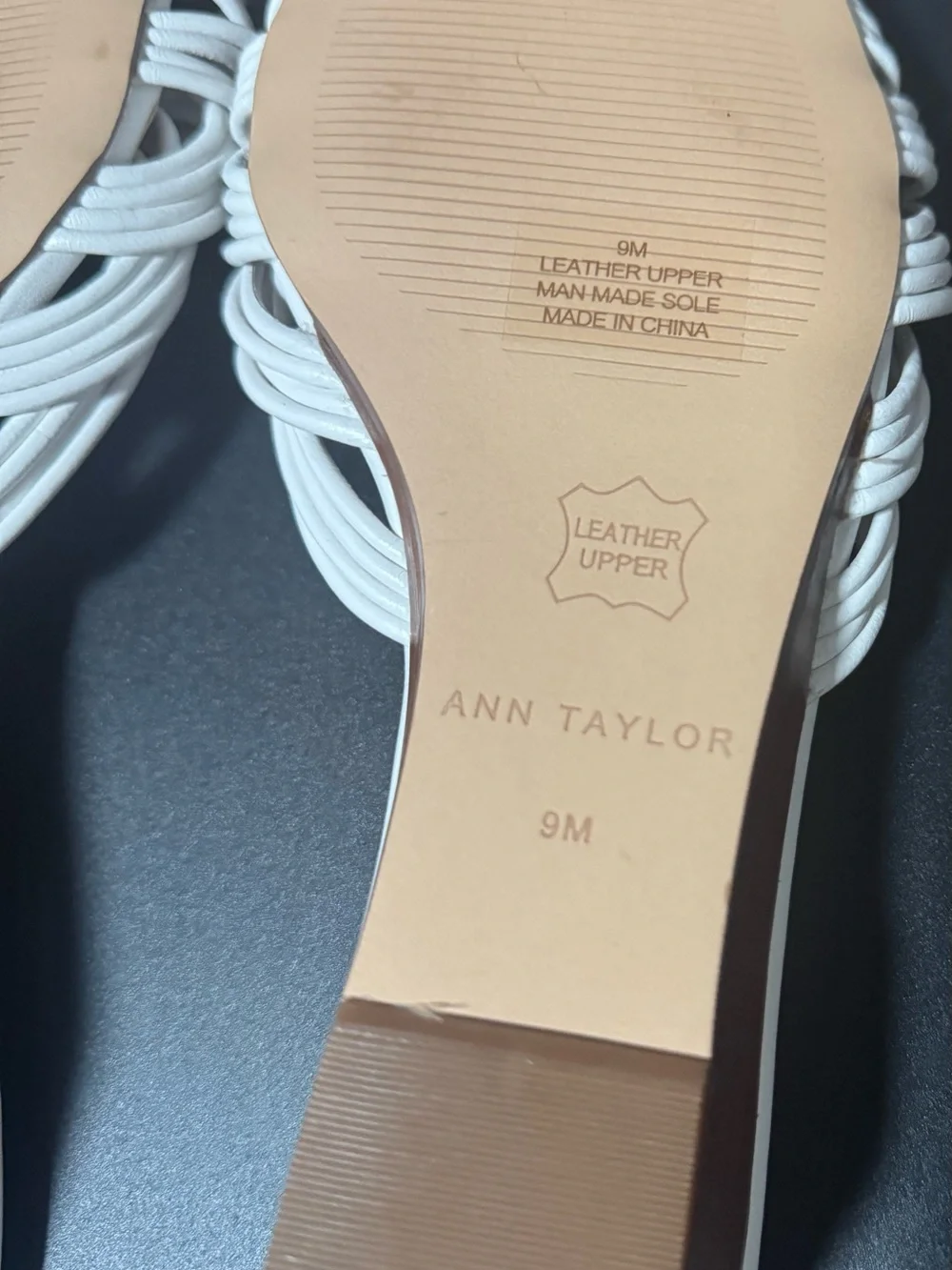 Ann Taylor Women’s White Knotted Strappy Wedge Sandal Size 9M